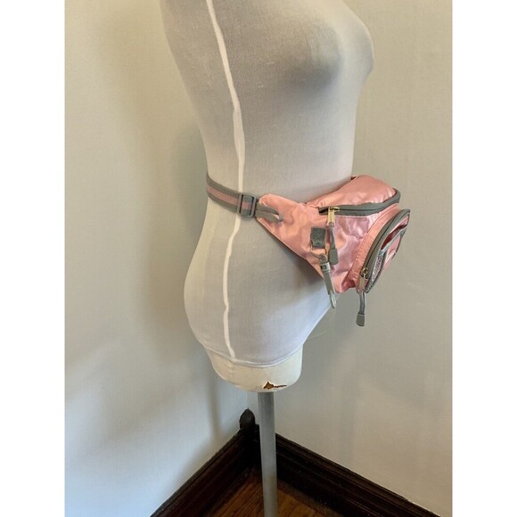 VTG Eastsport Belt Bag Pink Gray Women Fanny Pack 2000s 90s y2k Barbie Cute Trav - Picture 9 of 15